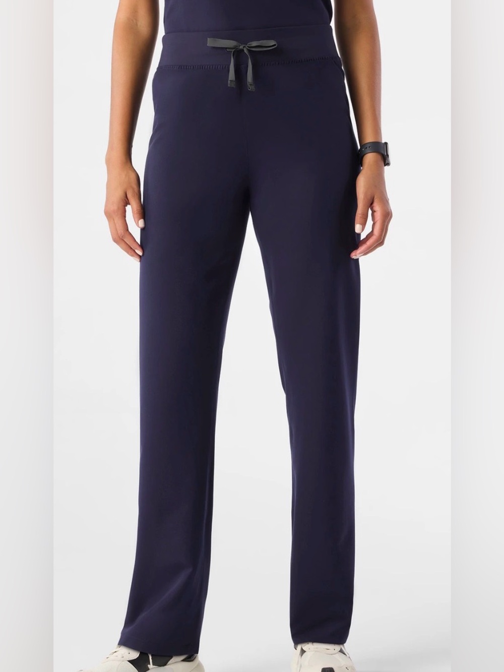 Figs Navy Livingston HR Straight-Leg Pull-On Scrubs